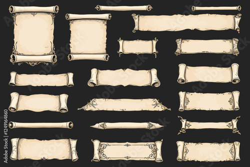 Hand Drawn Scroll Designs Set