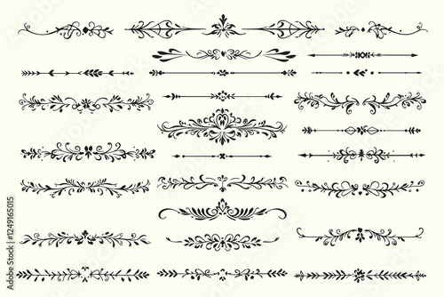 Hand Drawn Scroll Designs Set