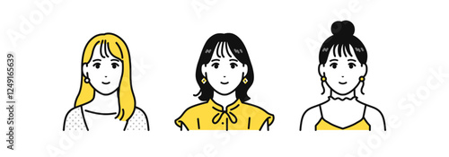 若い 女性 友達 人物 アイコン