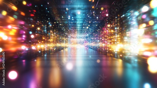 Wallpaper Mural Vibrant particles create a mesmerizing, colorful tunnel in dynamic 4k visual experience Torontodigital.ca