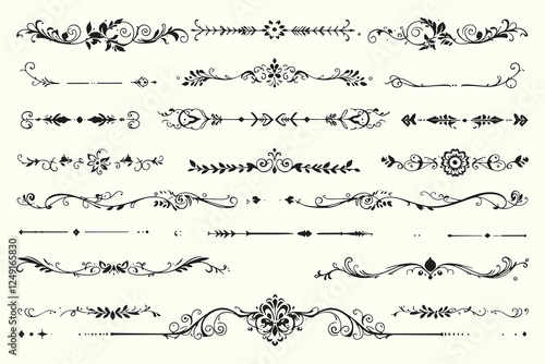 Hand Drawn Scroll Designs Set