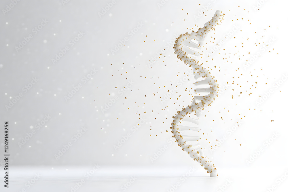3D render of medical innovation concept with floating DNA helix.
3D render of medical innovation concept with floating DNA helix.