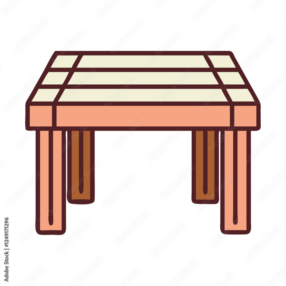 Fotografie Wooden dining table with sturdy legs