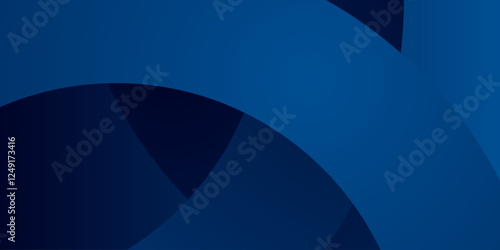 Abstract image using shades of blue, and curves to add depth. A simple, graphical design on a website.
