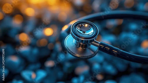 Close-up of a Stethoscope with a Blurred Background in Warm Tones