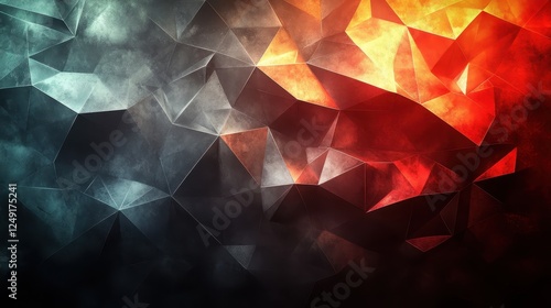 Abstract red and blue polygonal background