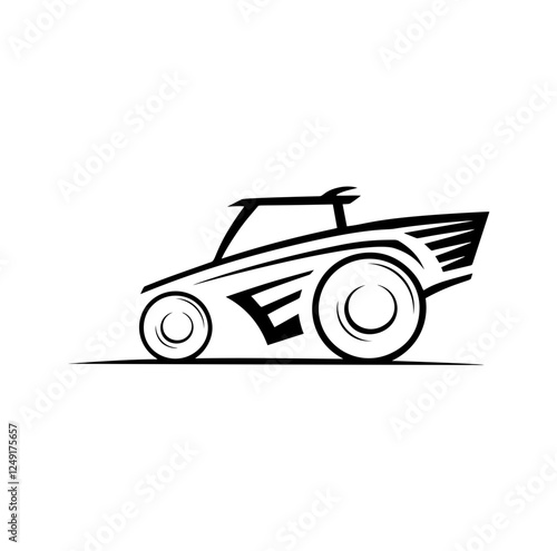 silhouette of a tractor illustration vector	