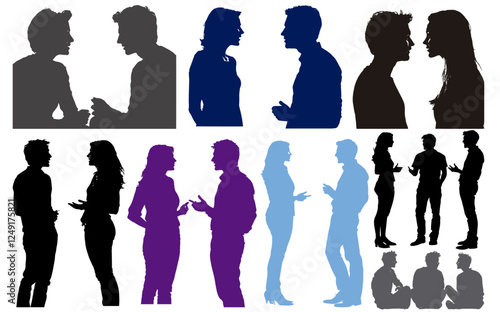 Siluetas de personas en diferentes poses