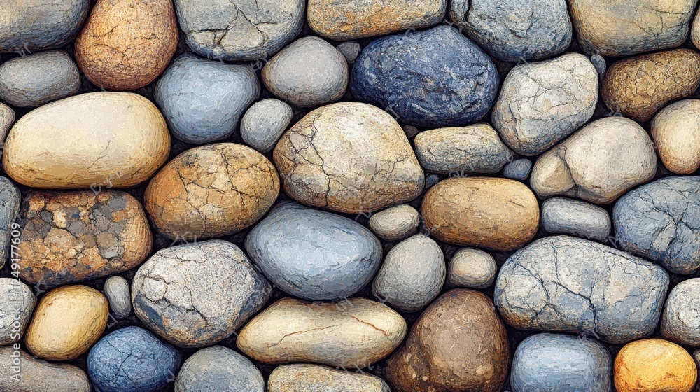 Colorful river rocks texture background; nature design