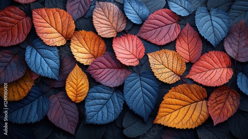 Wallpaper Mural Autumn leaves, dark background, fall colors, nature texture, design element Torontodigital.ca