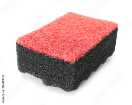 One soft sponge isolated on white. Cleaning supply