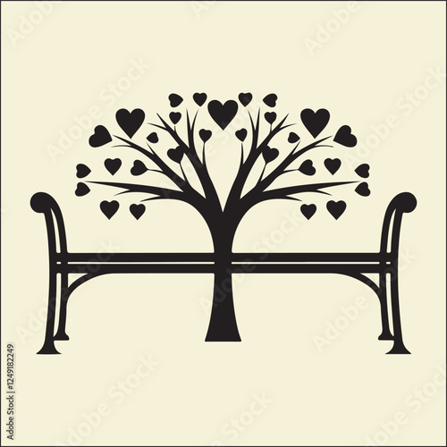 Bench Silhouette, Love Art