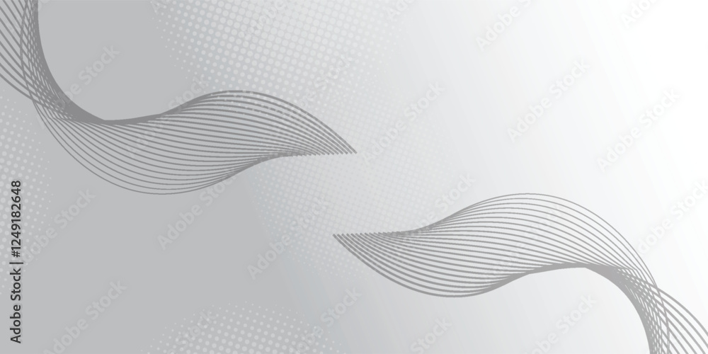Fototapeta premium Abstract vector background with gray wavy lines. illustration smooth
