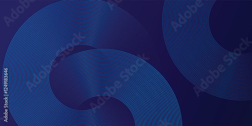 Abstract blue glowing geometric lines modern shiny blue circle lines pattern. Suit for cover, banner, brochure
