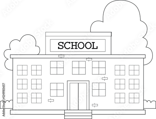 School Art coloring page kids vector Illustration