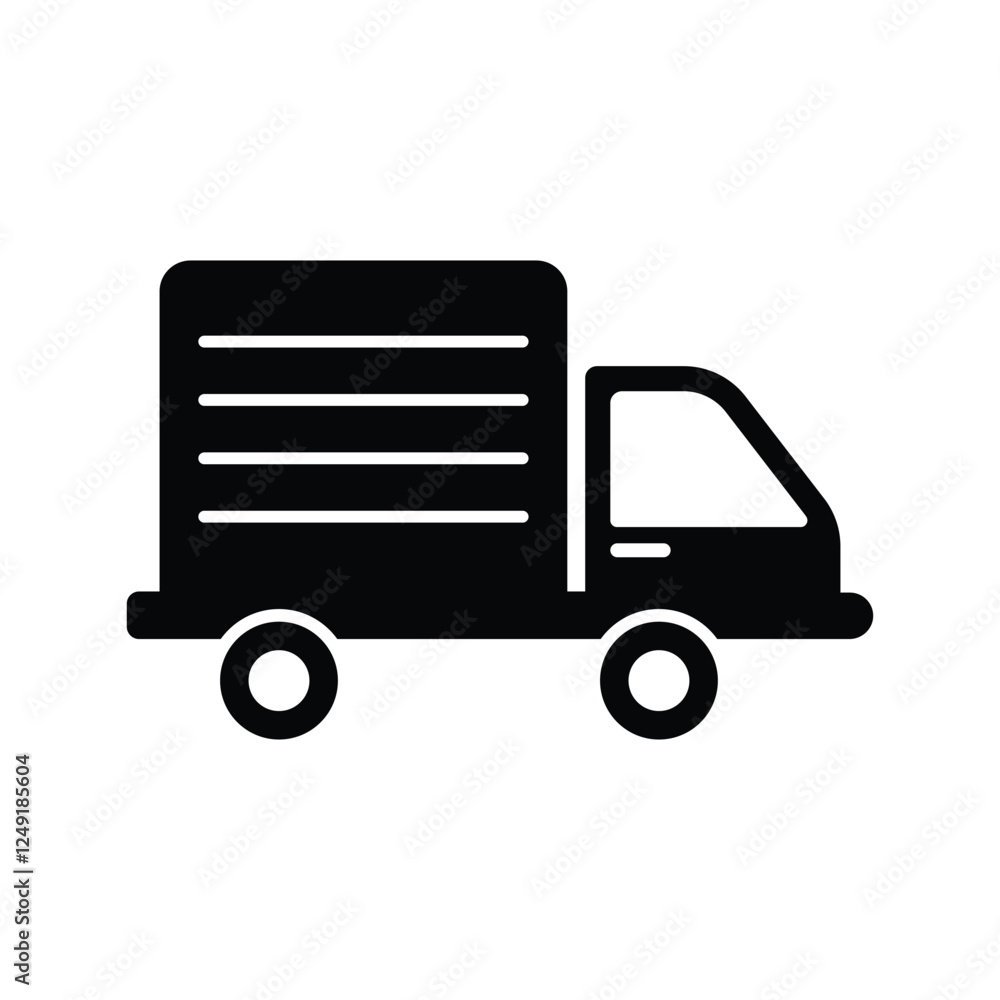 Delivery truck black and white flat vector icon and symbol design Delivery truck black and white flat vector icon and symbol design