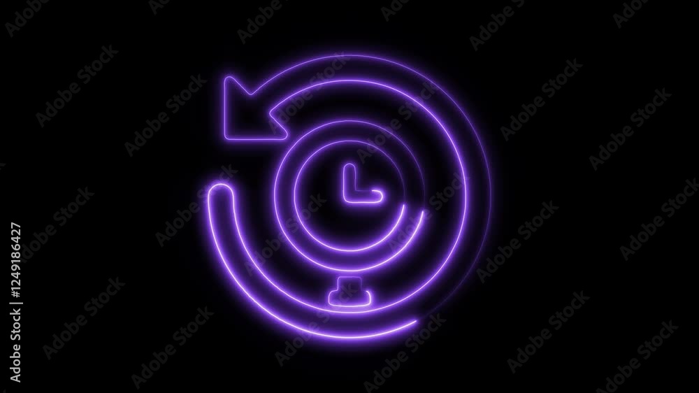 Glowing neon retrospective isolated on black background. HD Video motion graphic animation Glowing neon retrospective isolated on black background. HD Video motion graphic animation