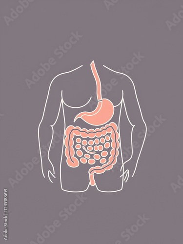 Gut constipation icon Thin line art collection photo