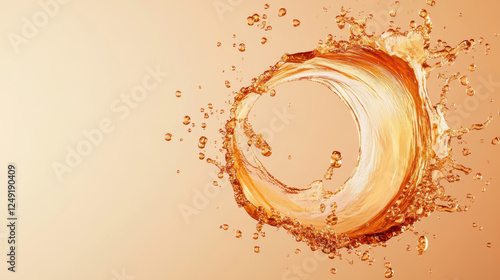 Vibrant splash of liquid creates dynamic swirl, evoking energy and movement photo