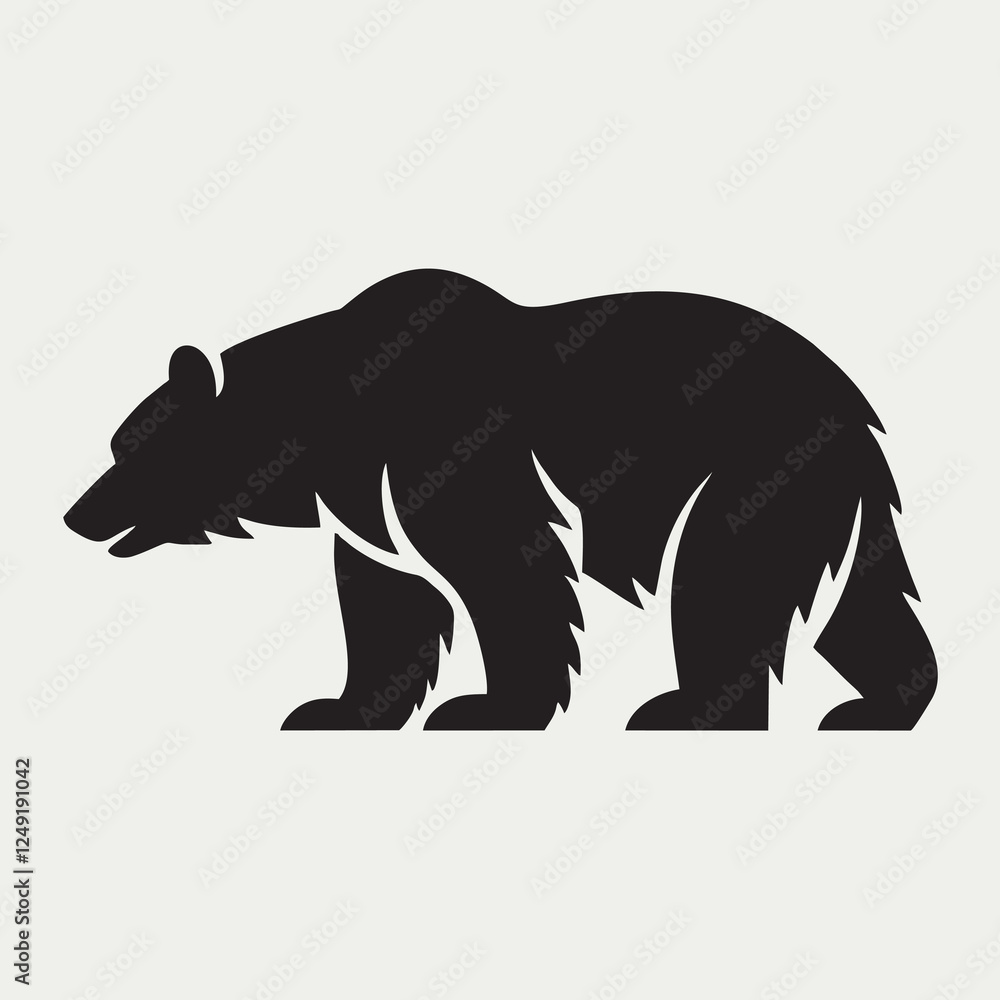 Fototapeta premium Bear Silhouette Draw Animal