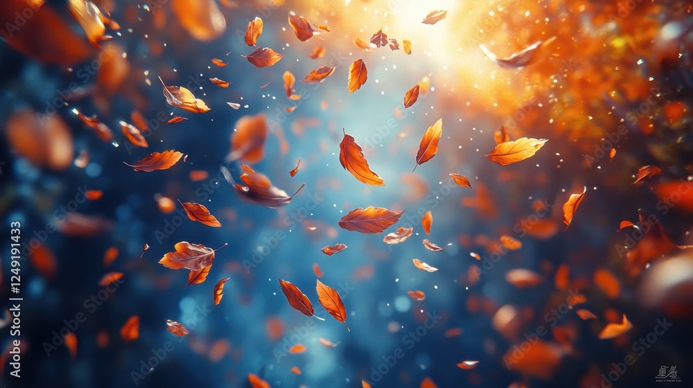 Autumn leaves falling, forest background, nature scene, seasonal wallpaper Autumn leaves falling, forest background, nature scene, seasonal wallpaper