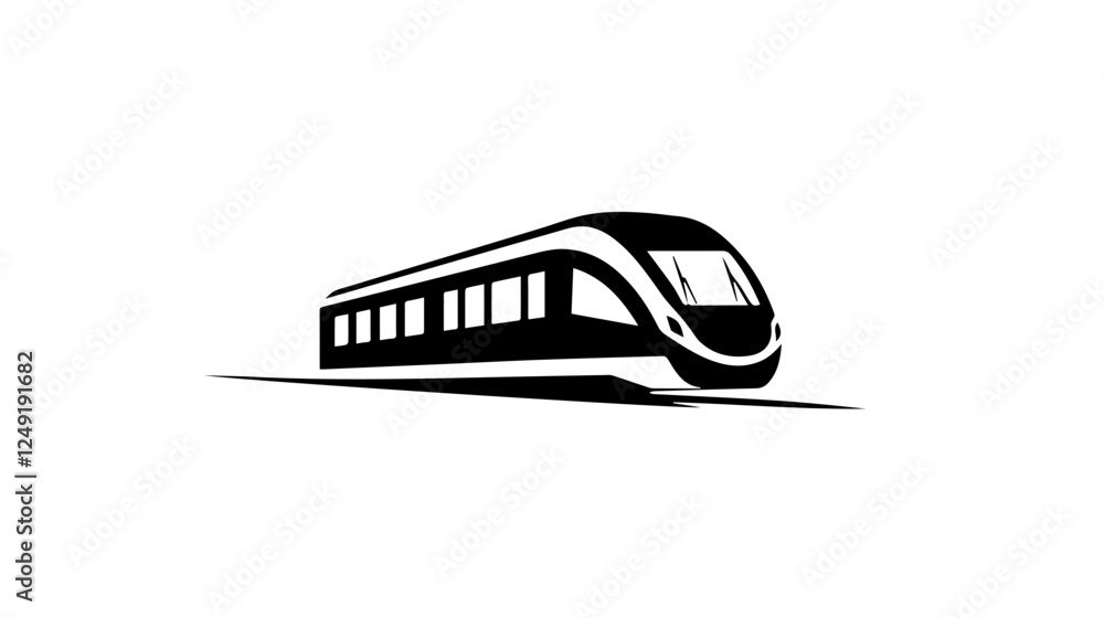 Black and white illustration of a modern high-speed train. Railway travel. Railroad. Black and white illustration of a modern high-speed train. Railway travel. Railroad.