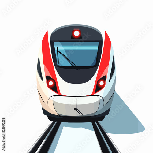 Illustration of a modern high-speed train. Railway travel. Railroad.