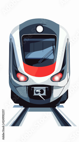 Illustration of a modern high-speed train. Railway travel. Railroad.