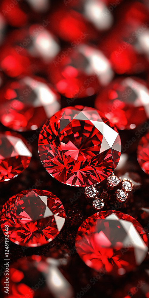 Brilliant red ruby gemstones radiating passion and luxury with dazzling intensity Brilliant red ruby gemstones radiating passion and luxury with dazzling intensity