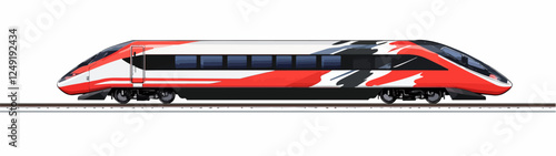 Illustration of a modern high-speed train. Railway travel. Railroad.