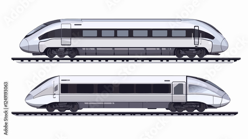 Illustration of a modern high-speed train. Railway travel. Railroad.