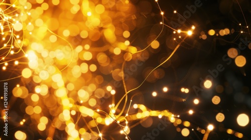 Glowing interconnected network of nodes and lines symbolizing open-source collaboration, abstract digital patterns in the background. Technology and innovation concepts.