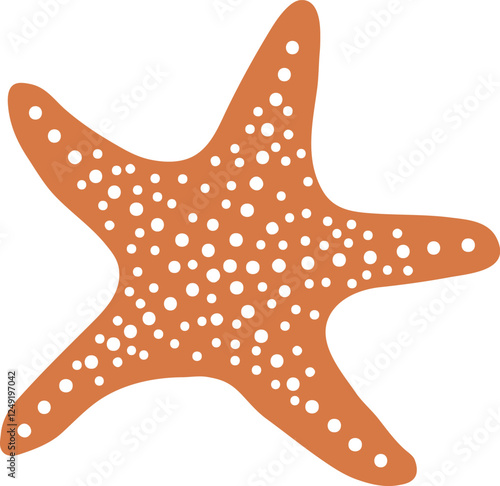 Hand drawn vector illustration of starfish. Isolated sea theme printing for souvenir decoration. Single illustration of marine life. Monochrome drawing of starfish. Ocean aesthetic for interior design