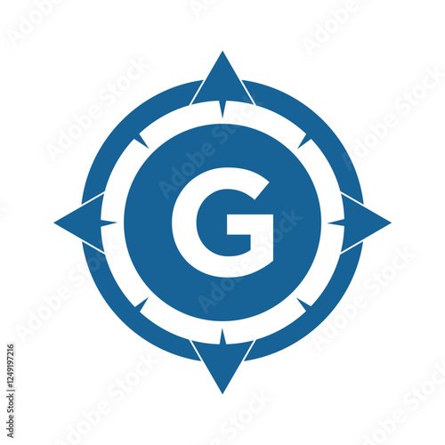 Compass Logo Combine With Letter G Vector Template