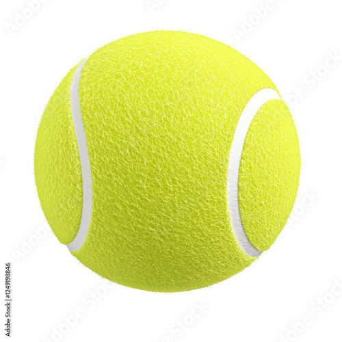 Isolated Detailed Textured Tennis Ball