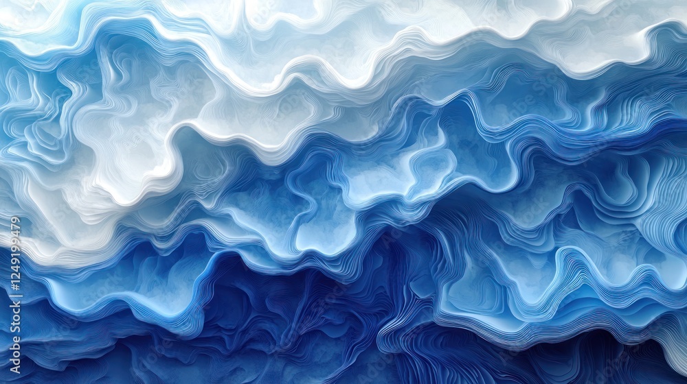 Abstract blue and white wave pattern background. Abstract blue and white wave pattern background.
