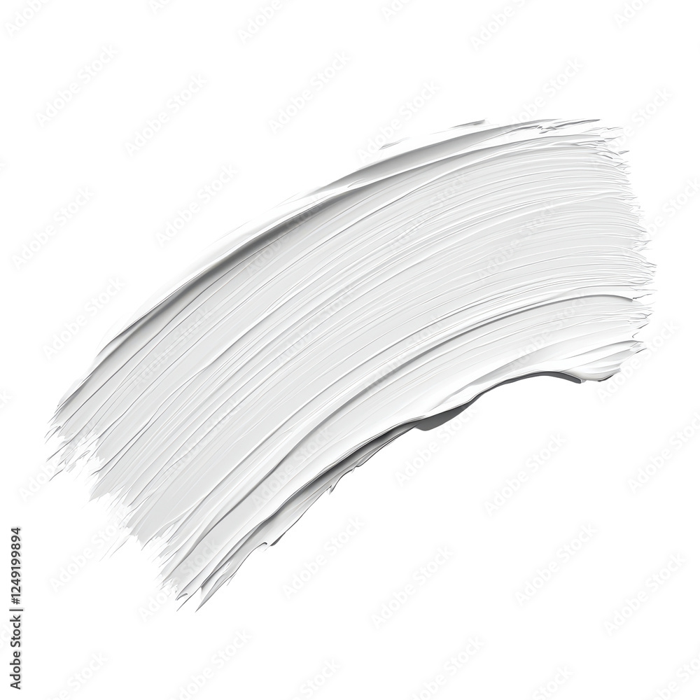 Thick white brush stroke with glossy sheen on transparency background Thick white brush stroke with glossy sheen on transparency background