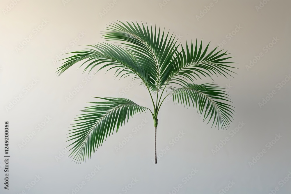 Obraz premium Graceful Isolated Palm Frond Silhouette in a Soft, Airy Aesthetic