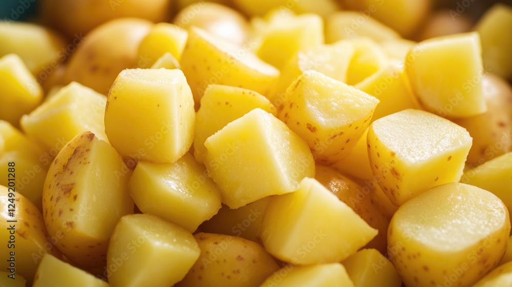 Various slices of yellow potatoes, showcasing their natural color and texture. Various slices of yellow potatoes, showcasing their natural color and texture.