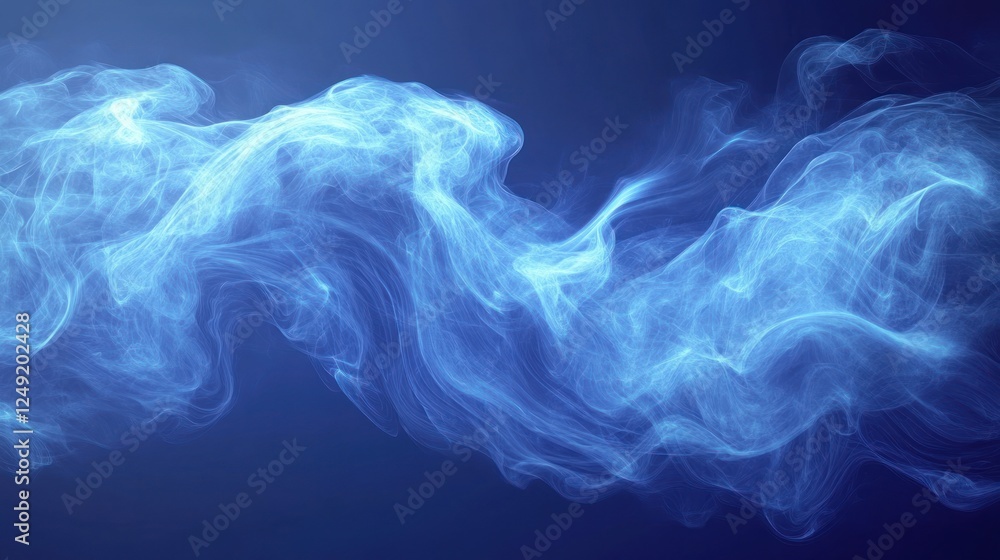 Abstract blue smoke waves on dark background. Abstract blue smoke waves on dark background.