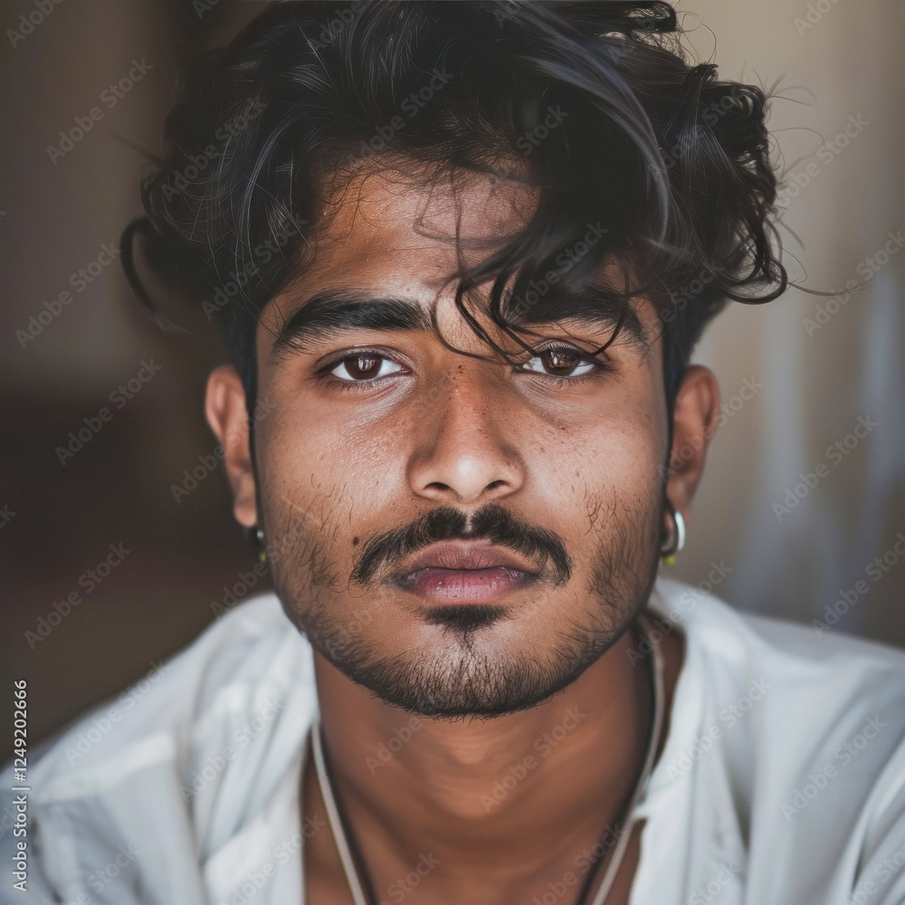 Obraz premium close up of young indian man