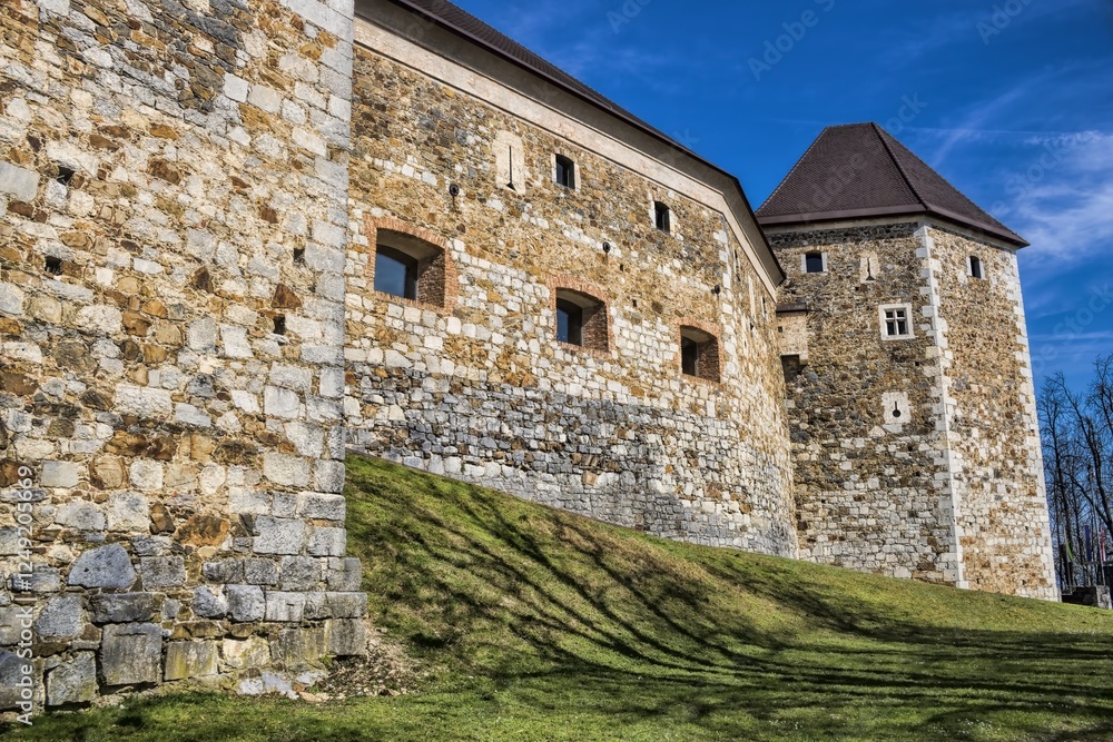 ljubljana, slowenien - idyllisches ljubljana castle im winterlicht