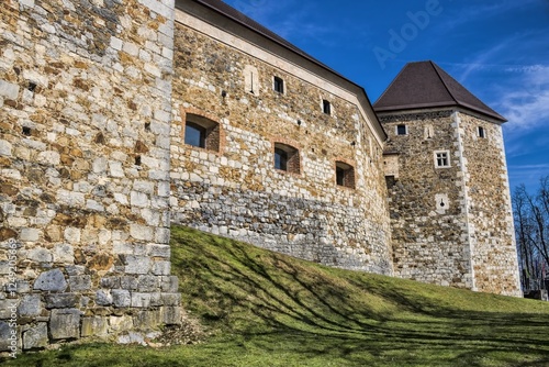 Obraz na płótnie ljubljana, slowenien - idyllisches ljubljana castle im winterlicht w salonie