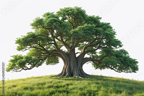 Lush Isolated Grand Tree Image on White Background photo