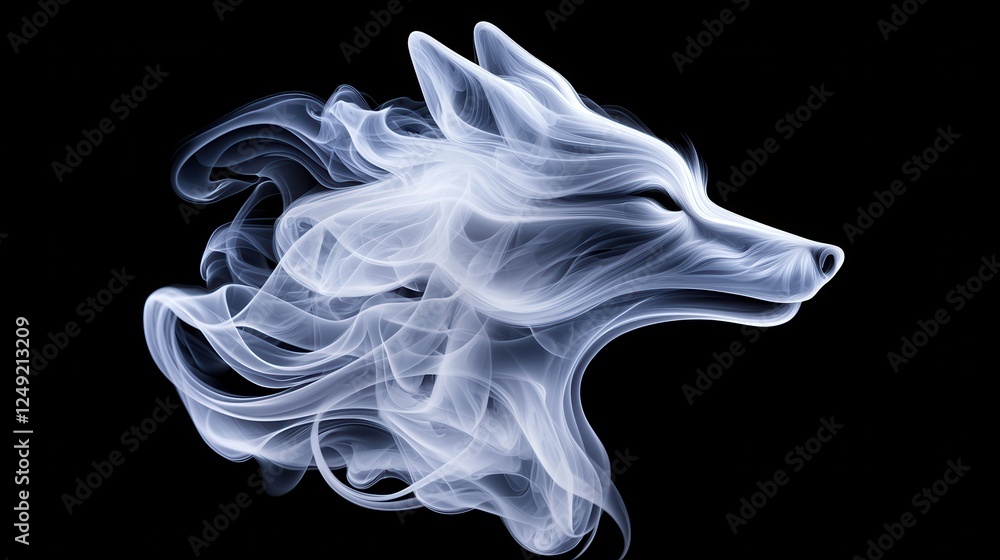 Ethereal White Wolf in Smoke Abstract Digital Art Ethereal White Wolf in Smoke Abstract Digital Art