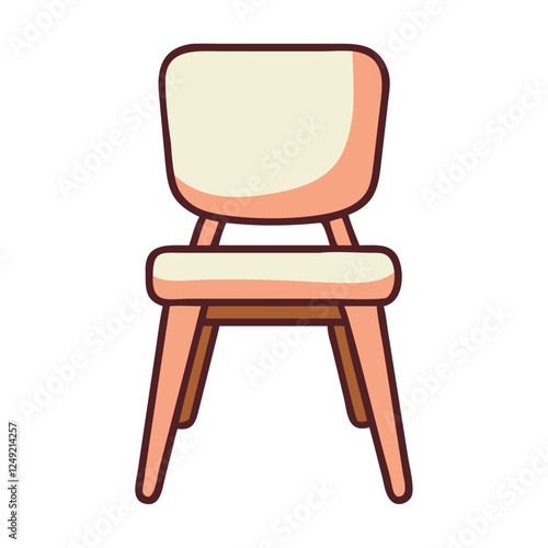 Elegant wooden chair with padded backrest