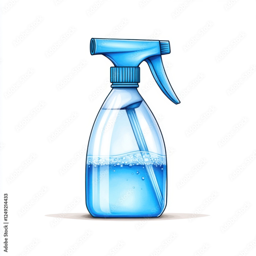 Clear Blue Spray Bottle for Cleaning Solutions and Household Cleaning Tasks Clear Blue Spray Bottle for Cleaning Solutions and Household Cleaning Tasks