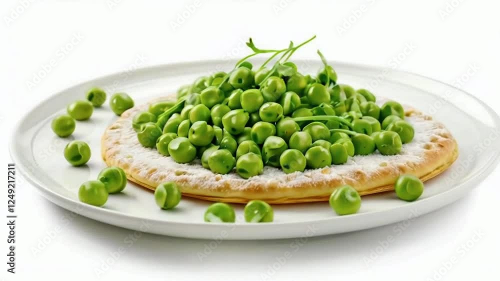 Rotate Plate with Peas on white background. French pastry High quality HD 4K Video Clip Rotate Plate with Peas on white background. French pastry High quality HD 4K Video Clip