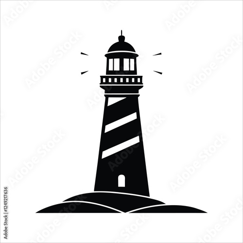 lighthouse vector illustration silhouette on a white background.