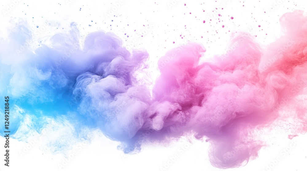 Fototapeta premium Abstract colorful ink swirling in water, isolated on white background.